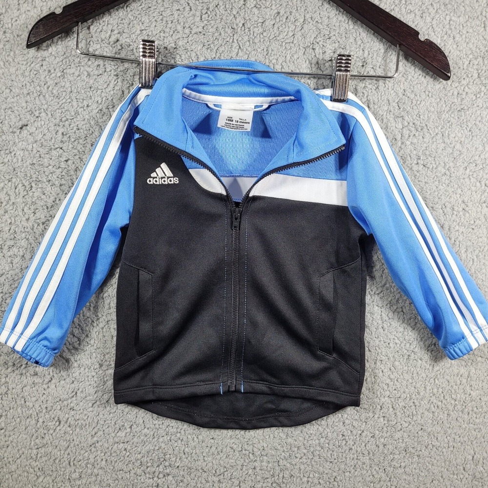 Adidas Track‎ Jacket Toddler Blue Black Color Block Size 18m